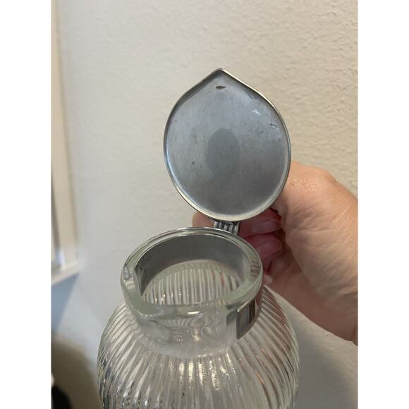 Chase Brass & Copper Co art deco glass & Chrome 4” Jubilee Syrup Pitcher Rare - Picture 6 of 10